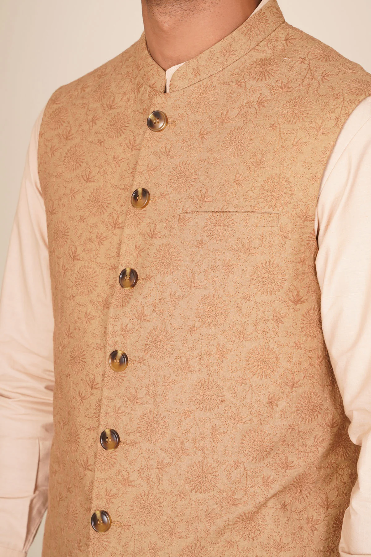 Men's Embroidered Waistcoat - SMWC701125
