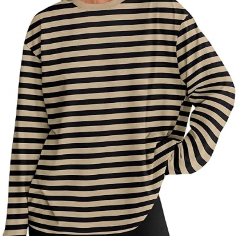 Womens Oversized Long Sleeve Shirts Fall Tops 2026 Basic Tees