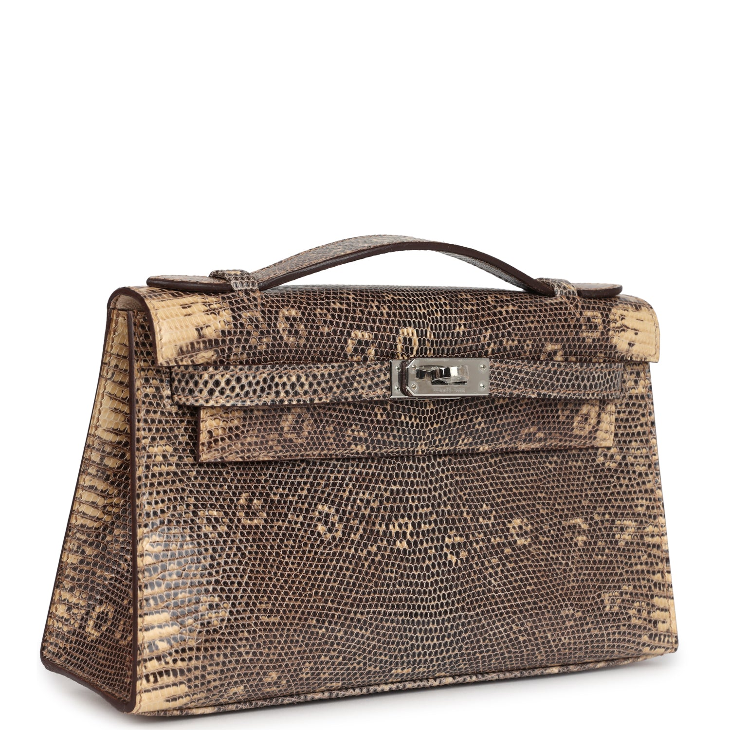 Kelly Pochette Desert Varanus Salvator Lizard Palladium Hardware