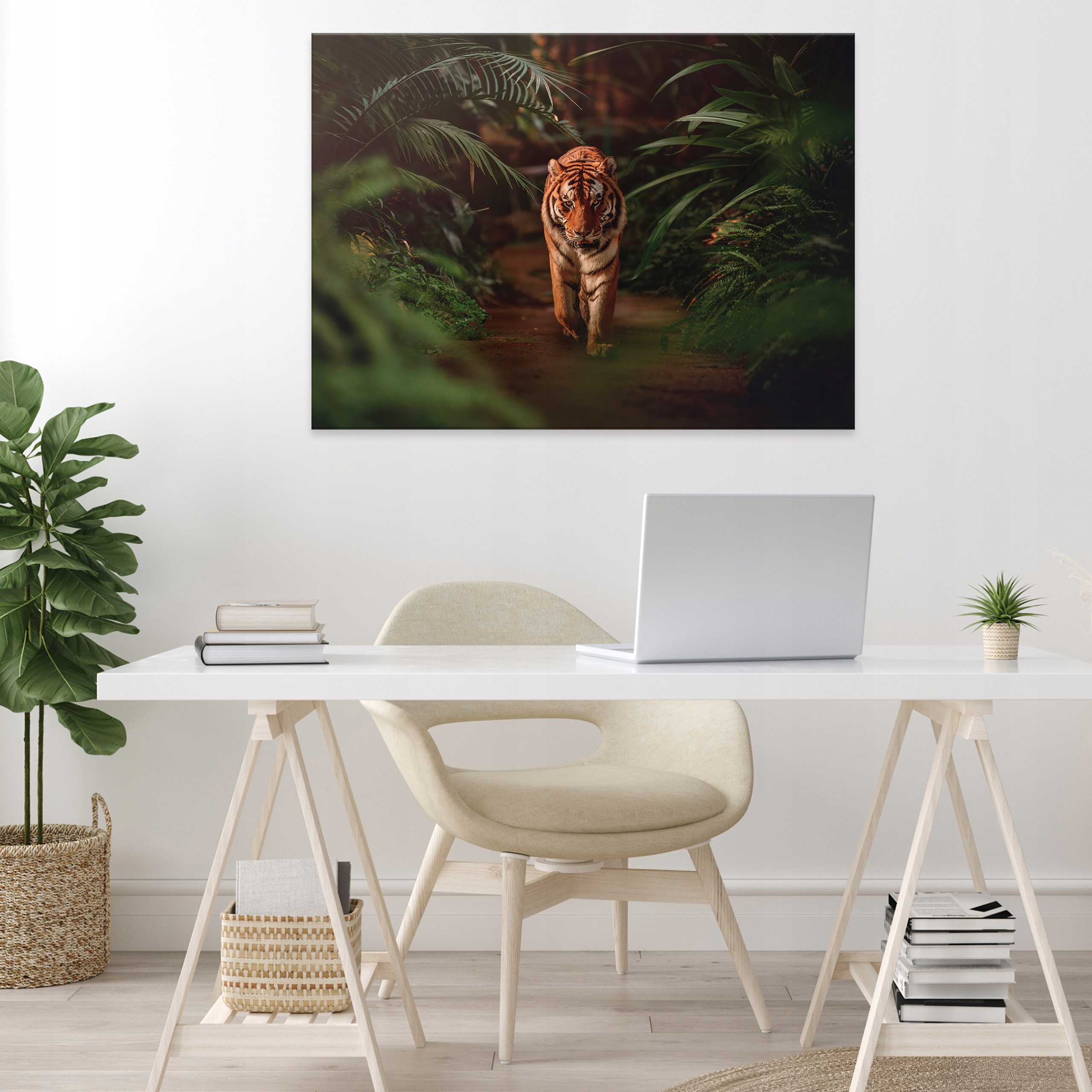 Canvas painting tiger jungle forest large 60x40