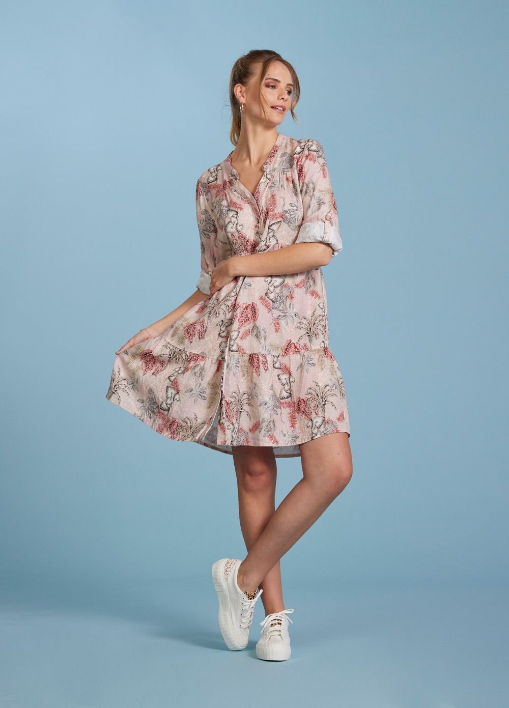 Versatile Printed Linen Dress