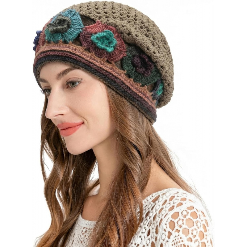 Women's Cotton Crochet Slouchy Beanie Hat