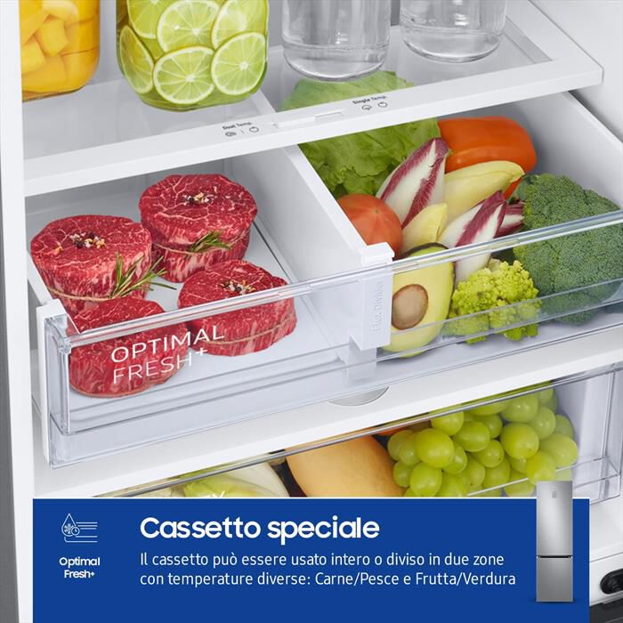 SAMSUNG - Frigorifero combinato RB38C676CS9/EF ClasseC 390lt-METAL INOX