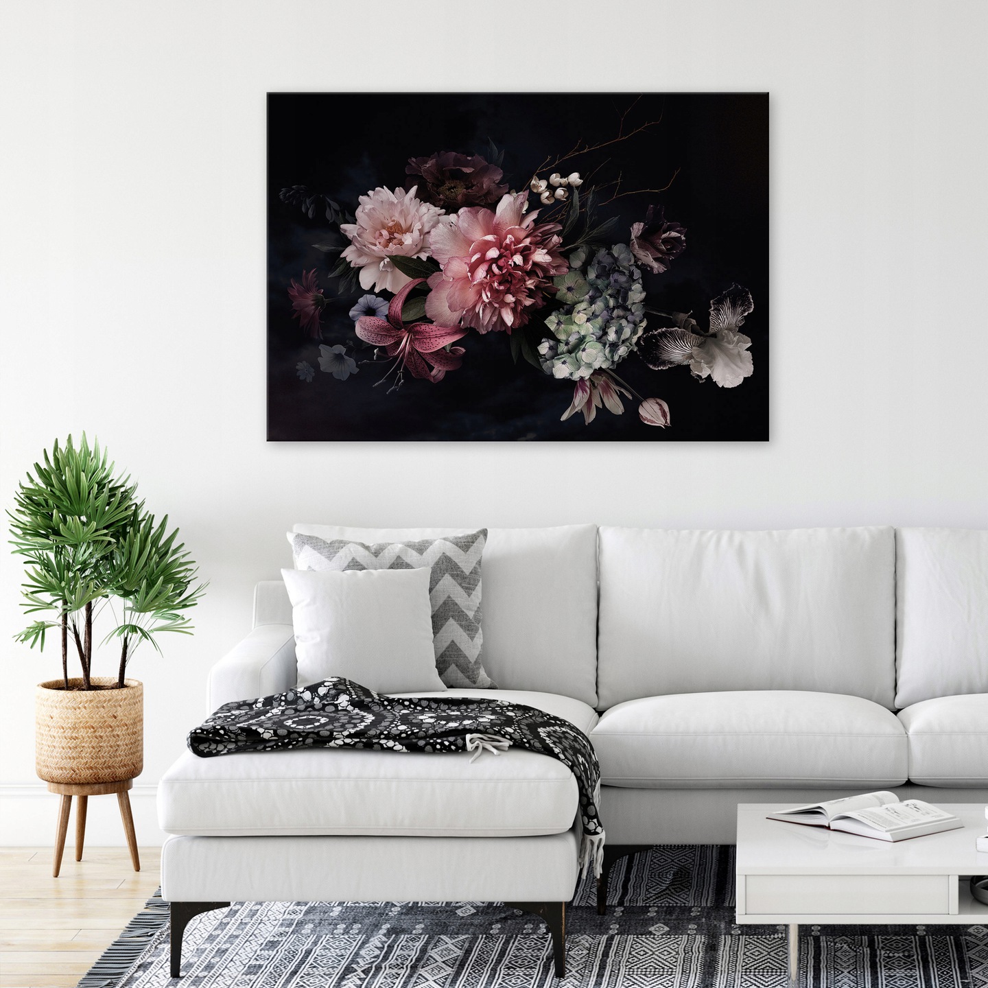 Modern flower painting on canvas for the bedroom, 60x40