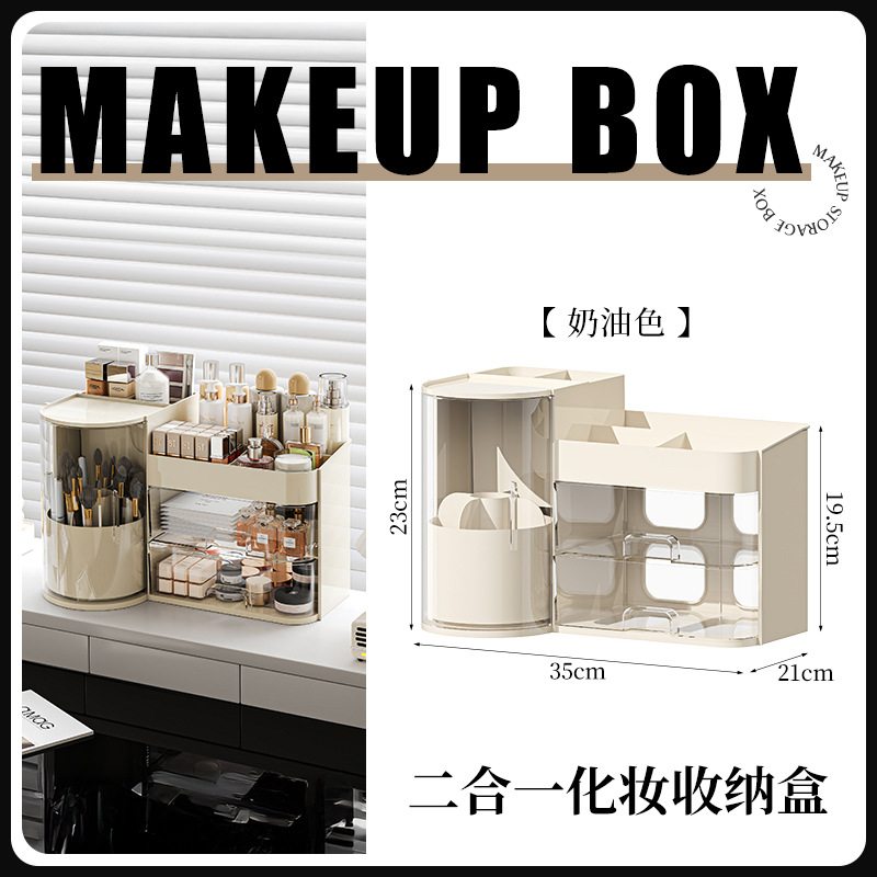 Cosmetics Storage Box, High-Looking Desktop Dressing Table, Lipstick Mask, Makeup Brush, Skin Care Product Drawer-Type Storage Rack