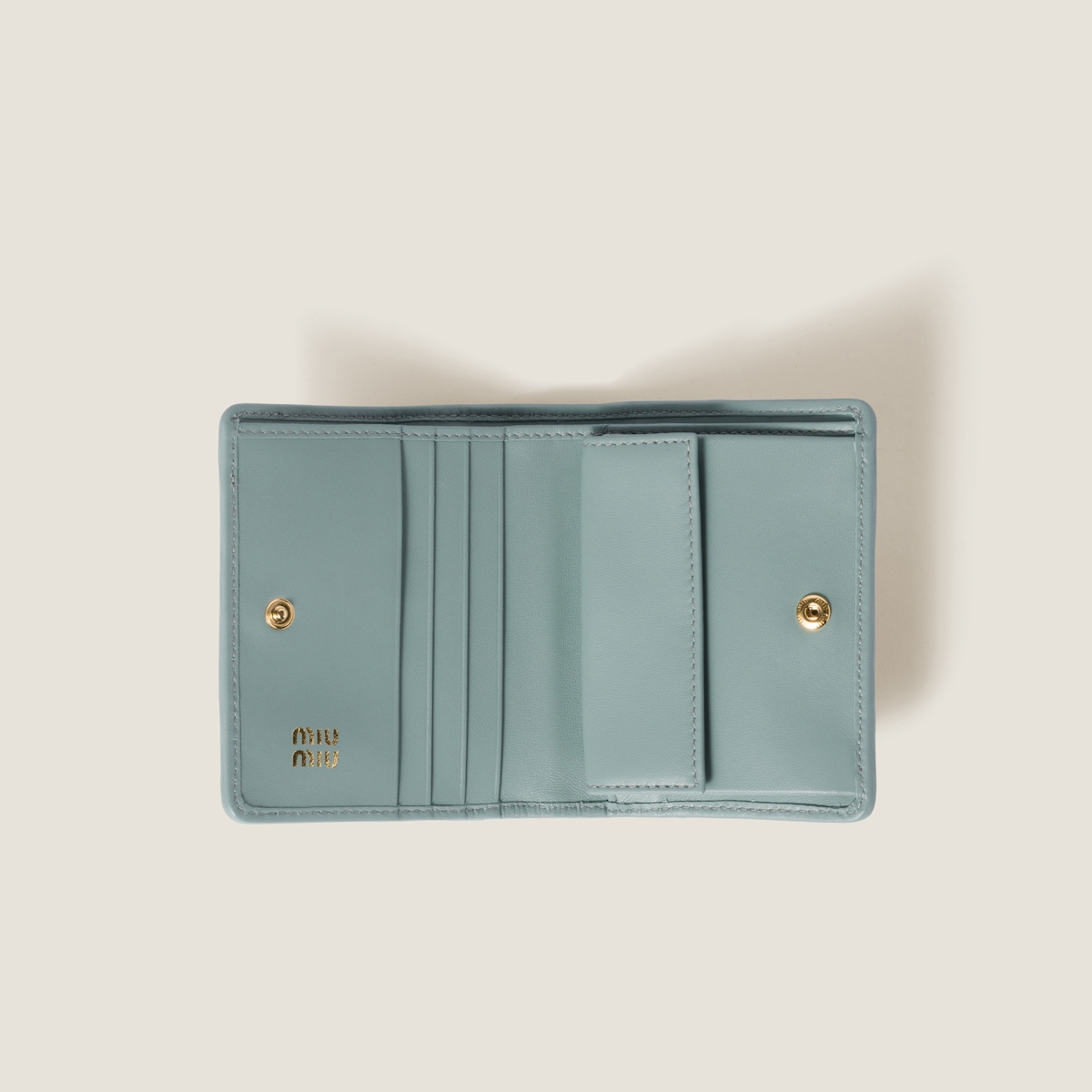 Small matelassé nappa leather wallet