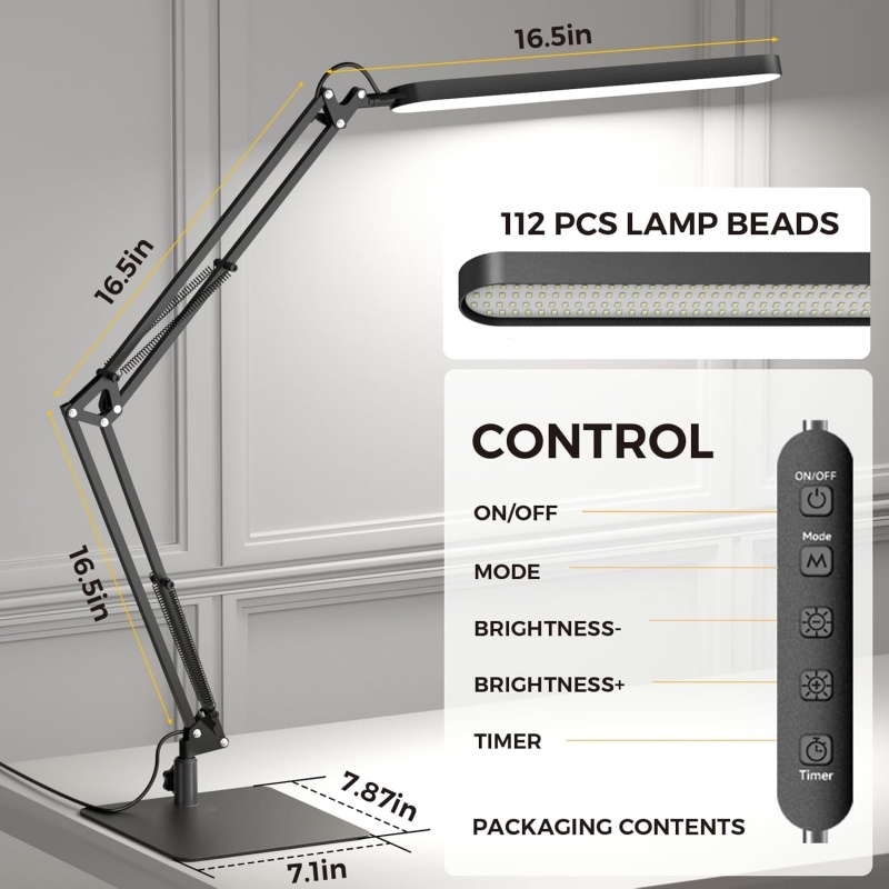 LED Desk Lamp with Slim Base