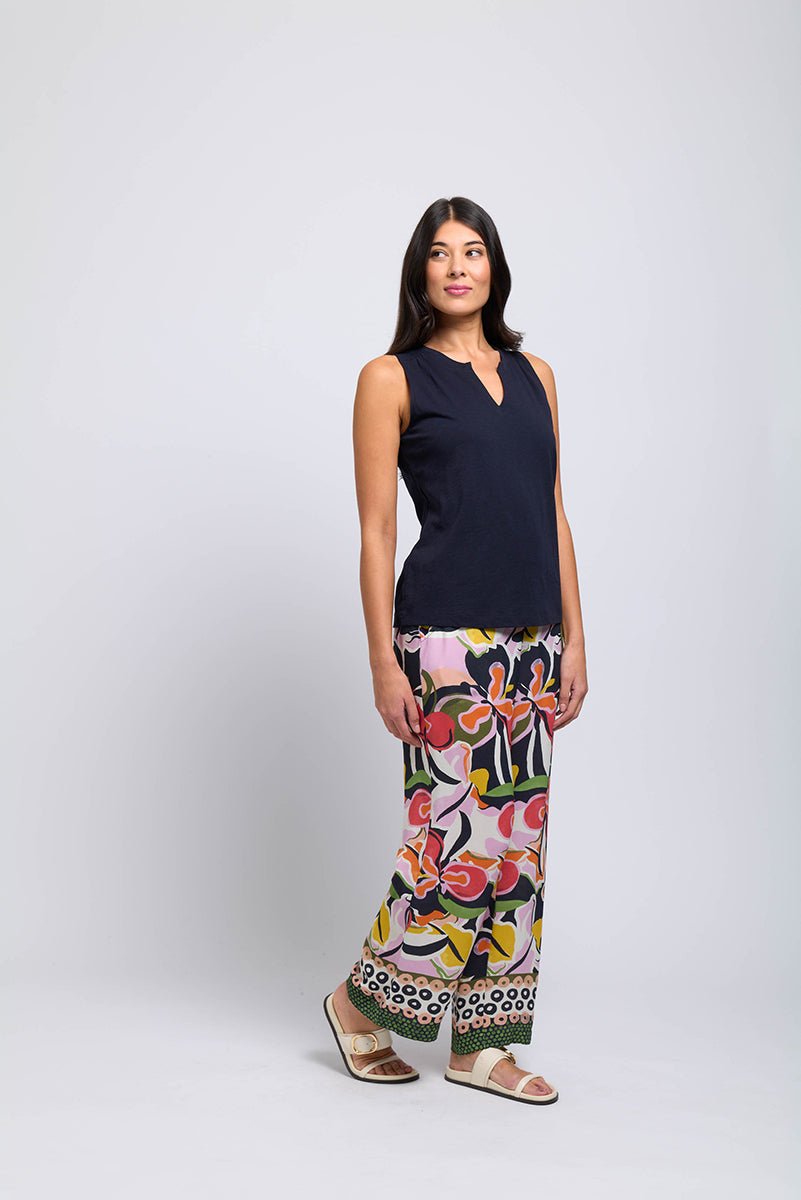 Vibrant Viscose Wide Leg Pant‌