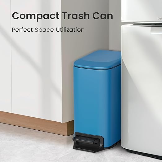 SMARTTOSS Small Bathroom Trash Can with Lid Soft Close