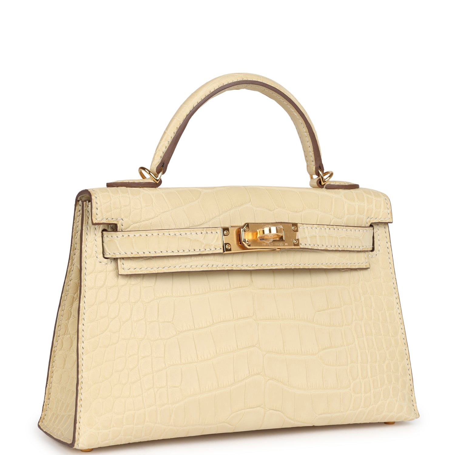 Kelly Sellier 20 Vanille Matte Alligator Gold Hardware
