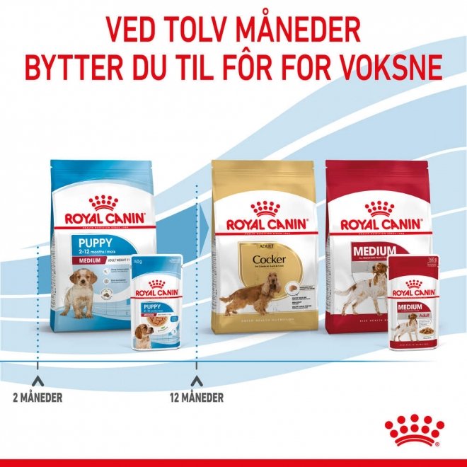 Royal Canin Medium Puppy Gravy våtfôr til valp 10x140g