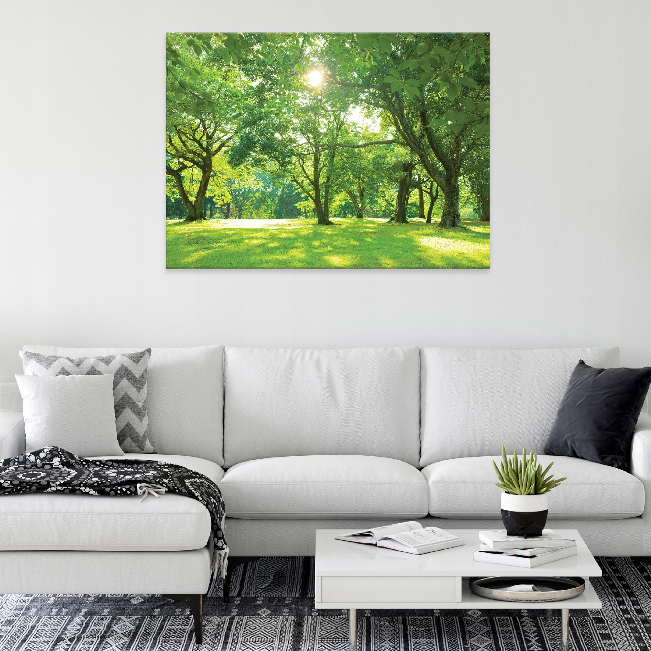 Canvas painting of trees, meadow, nature, large, 60x40