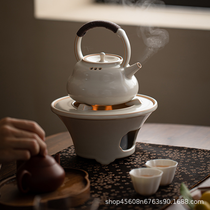 Vintage Encircling Stove Tea suit Household Outdoor Camping Alcohol Lamp Heating Furnace Beam Pot Kettle Small Set for Making Tea