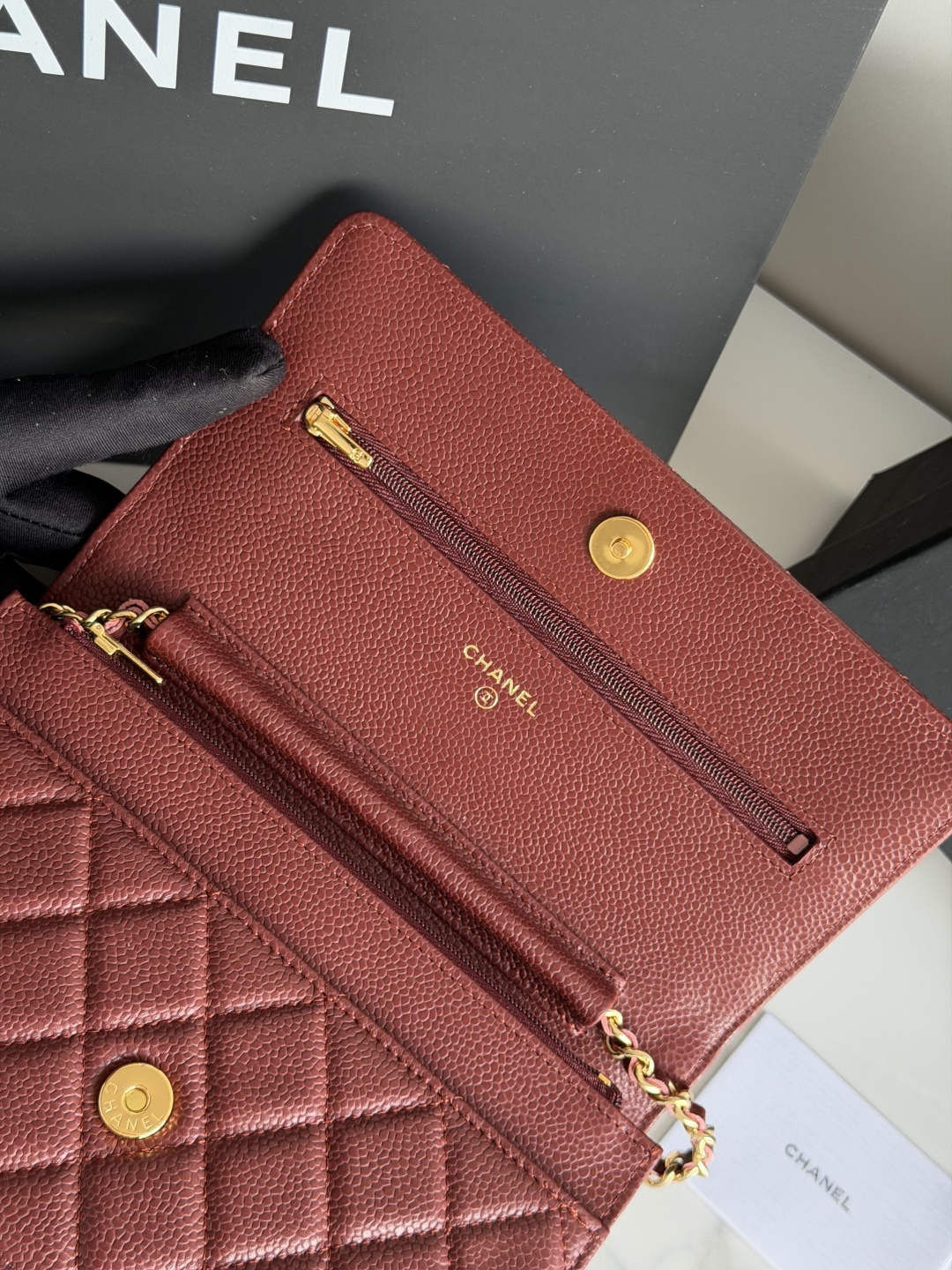 25C/26C Wallet On Chain（Burgundy） - Mocuir