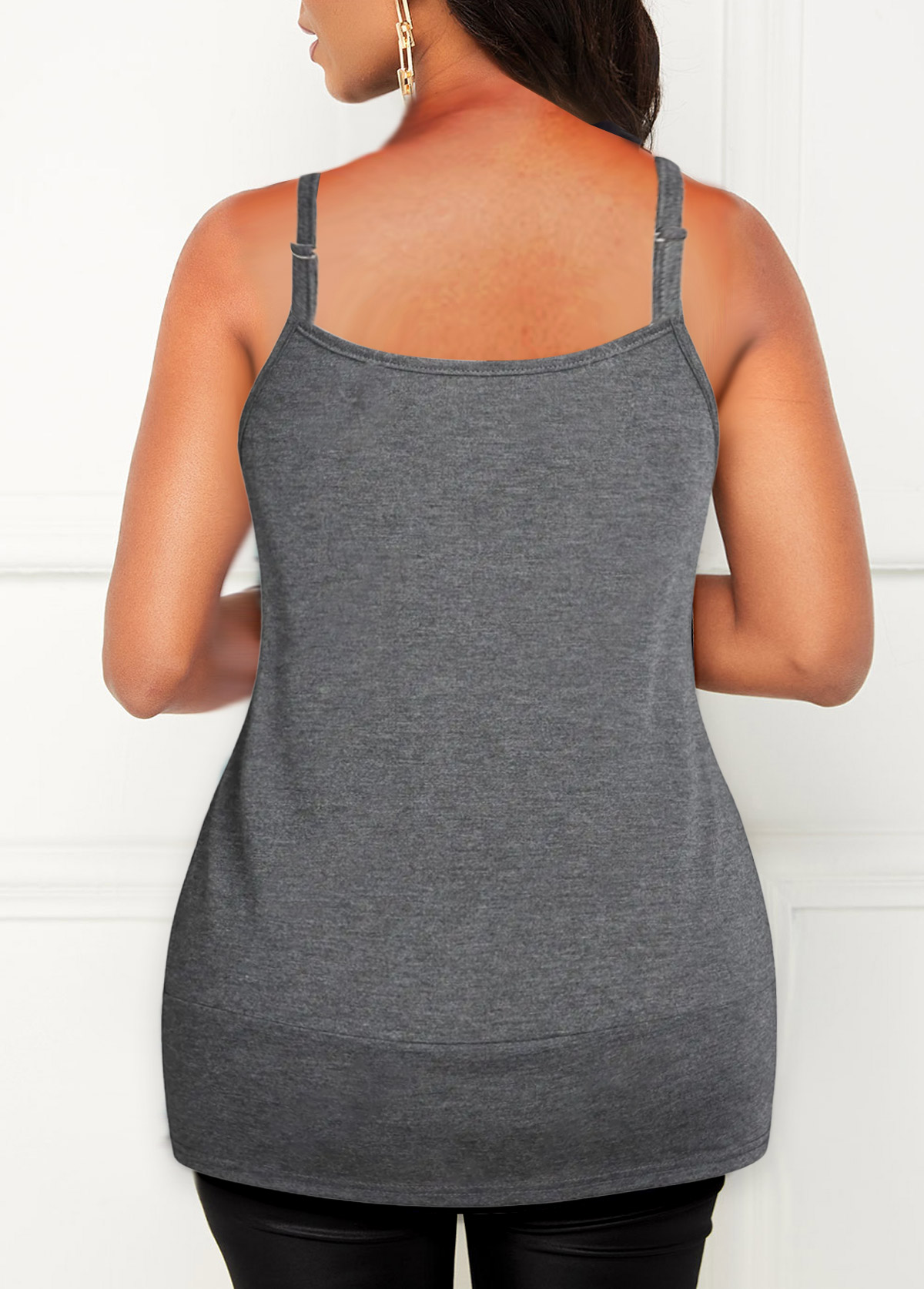 Contrast Grey Twist Hem Camisole Top