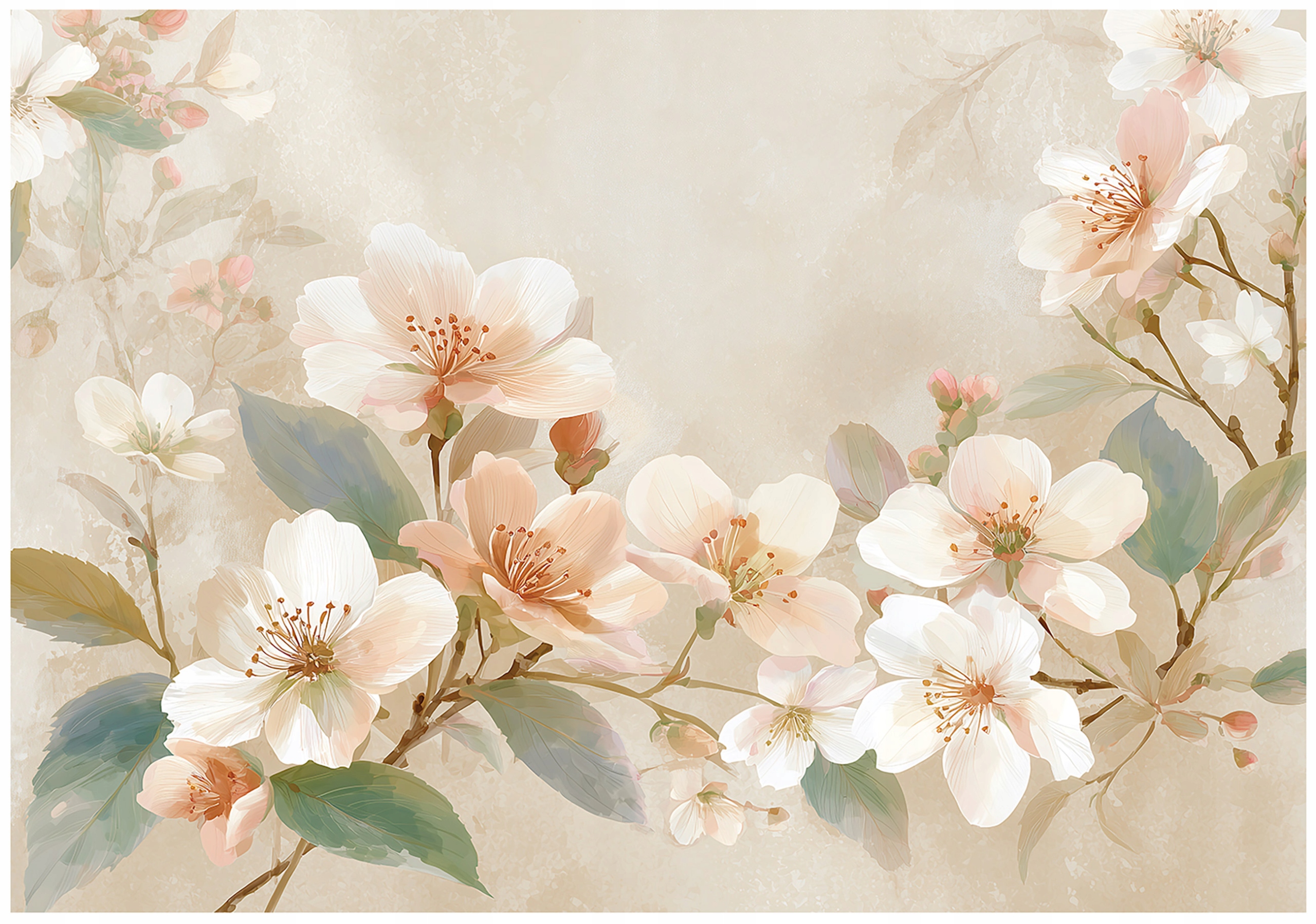 Cherry blossom abstract wall mural for the bedroom or living room, non-woven wallpaper