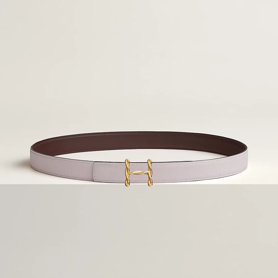H Torsade belt buckle & Reversible leather strap 24 mm