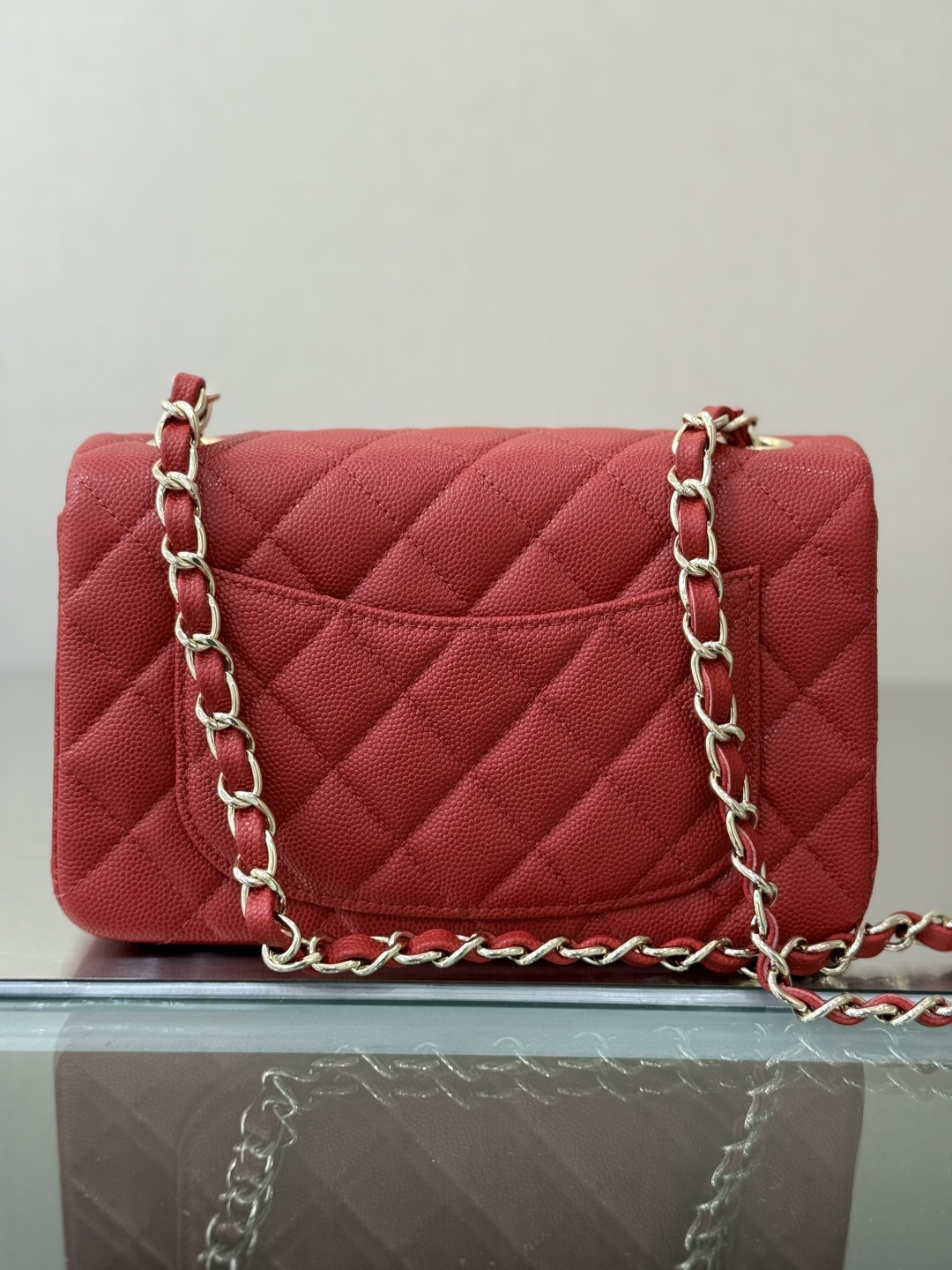 Mini Classic Flap Handbag（Red） - Mocuir