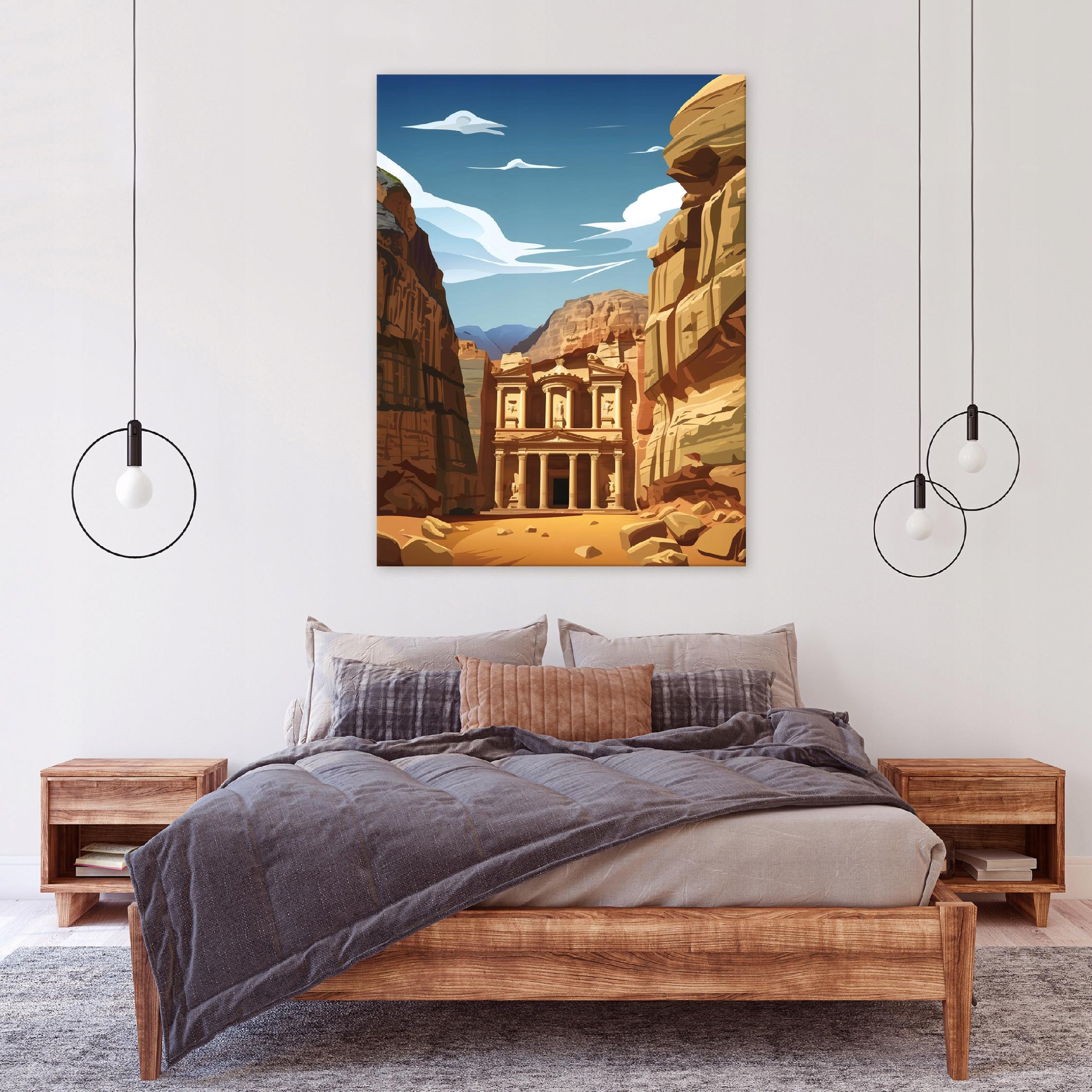 Brown rock canyon landscape painting on canvas (40x30), perfect for the bedroom or living room