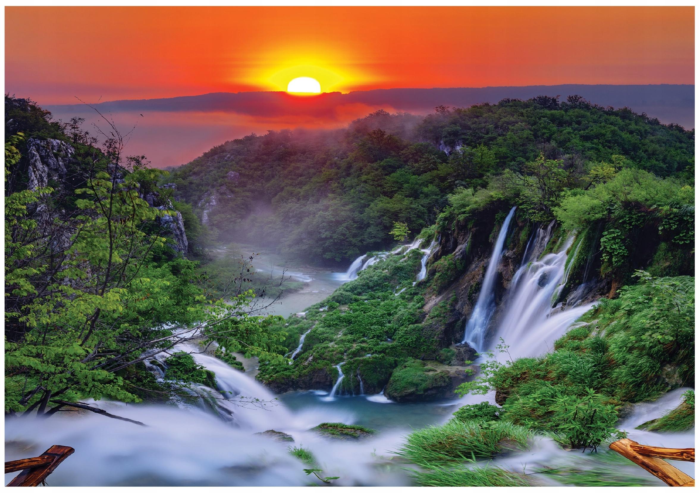 3D waterfall wall mural Sun view living room bedroom wallpaper