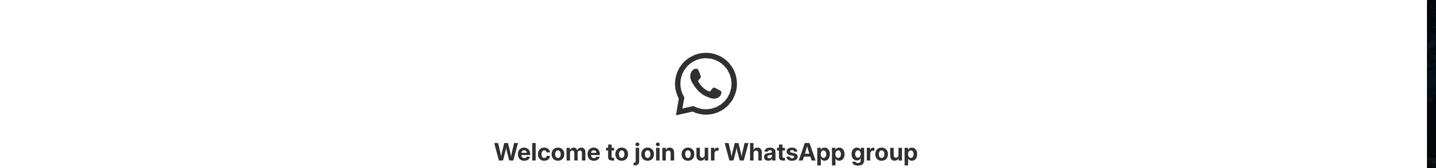 Welcome to join our WhatsApp group
