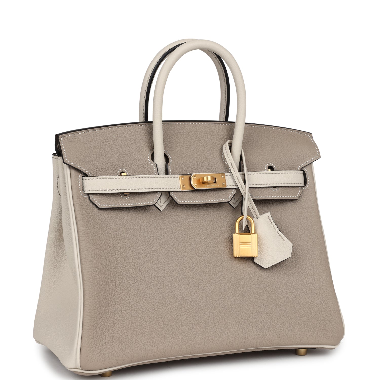 Special Order (HSS) Birkin 25 Gris Asphalte and Craie Togo Brushed Gold Hardware