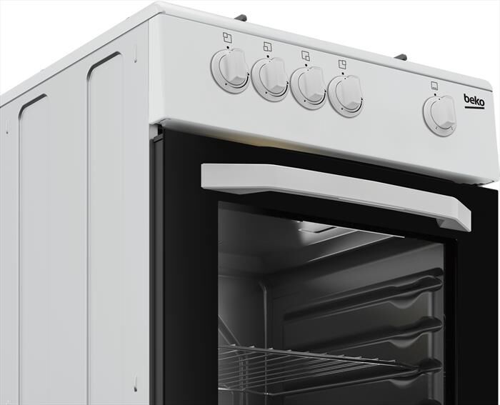 BEKO - Cucina a gas CSG42001FW-Nero, Bianco