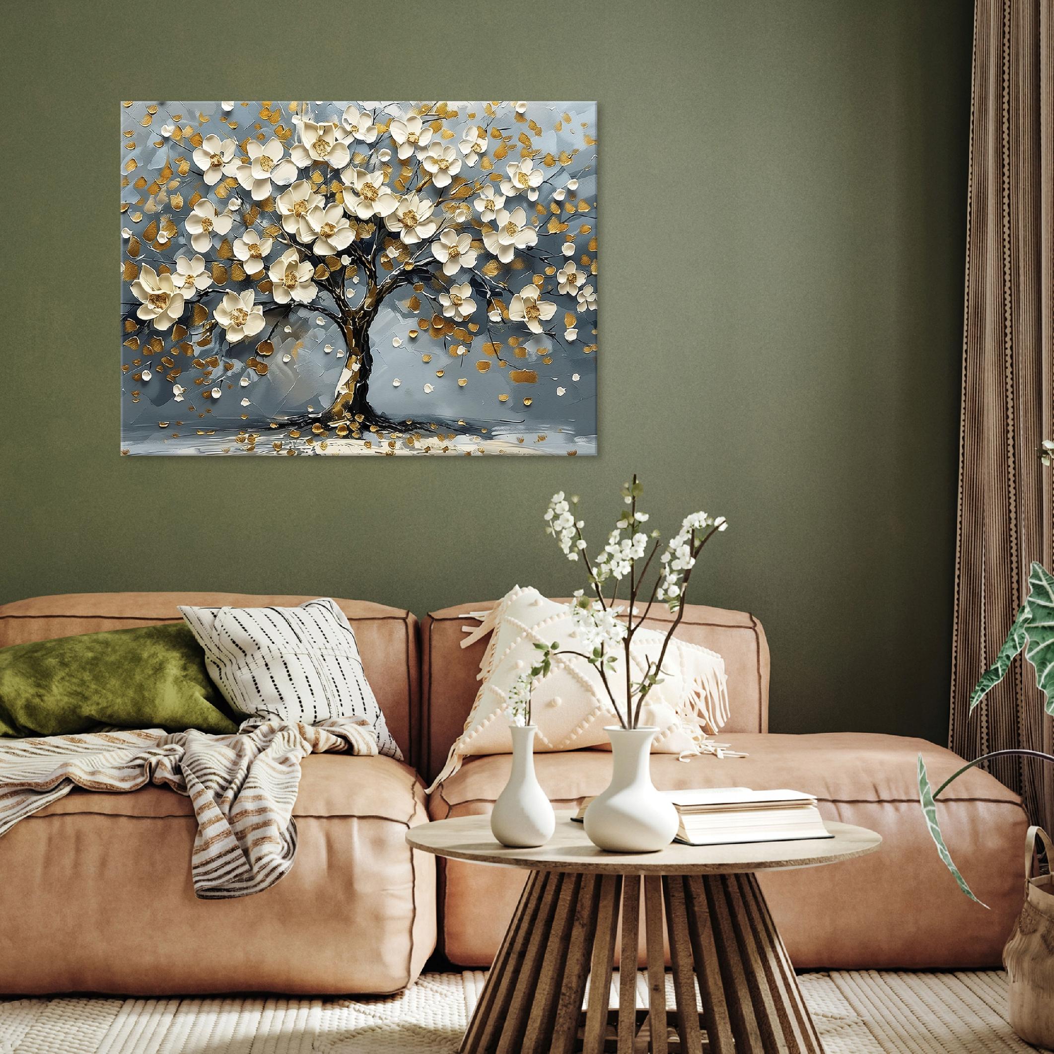 Tree of Life Flowers Painting for Bedroom Living Room on Canvas Wall 40x30
