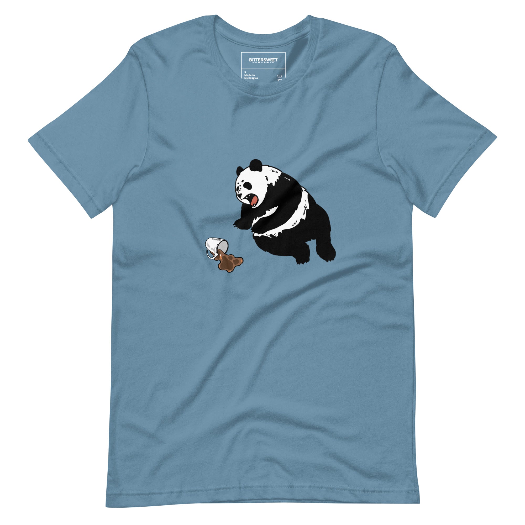 Coffee wake me up panda funny graphic tees