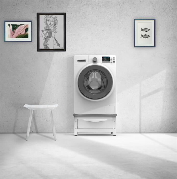 MELICONI - BASE SPACE EXTRA-Struttura bianca, ripiano grig