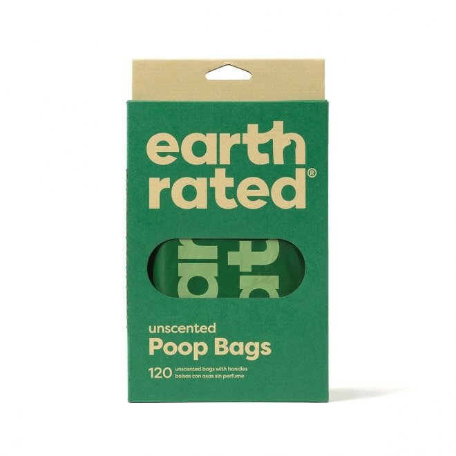 Earth Rated Hundeposer med Håndtak Uparfymert, 120 stk
