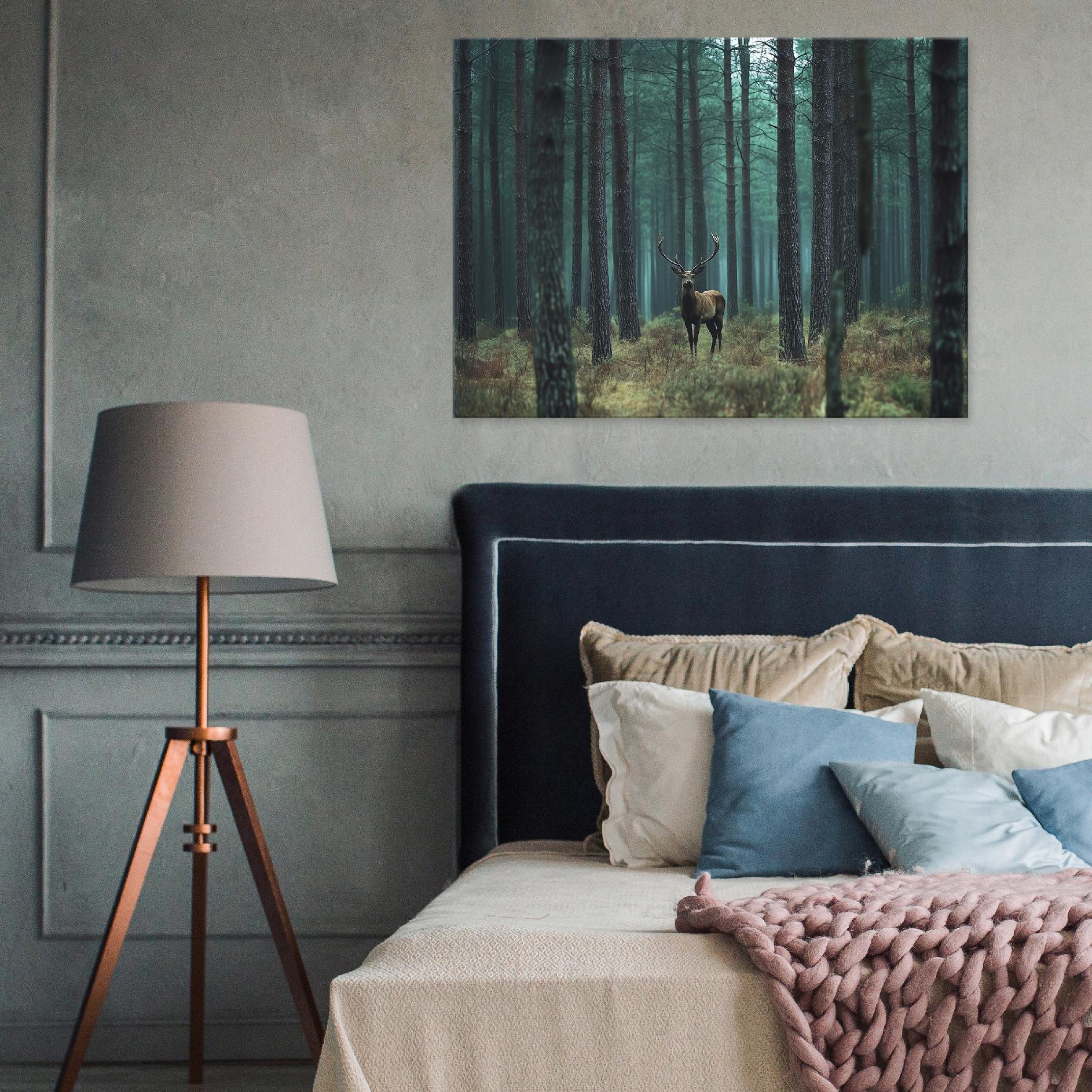 Painting for the bedroom, living room, or kitchen, featuring deer, nature, and a forest, on canvas, for the wall, 40x30