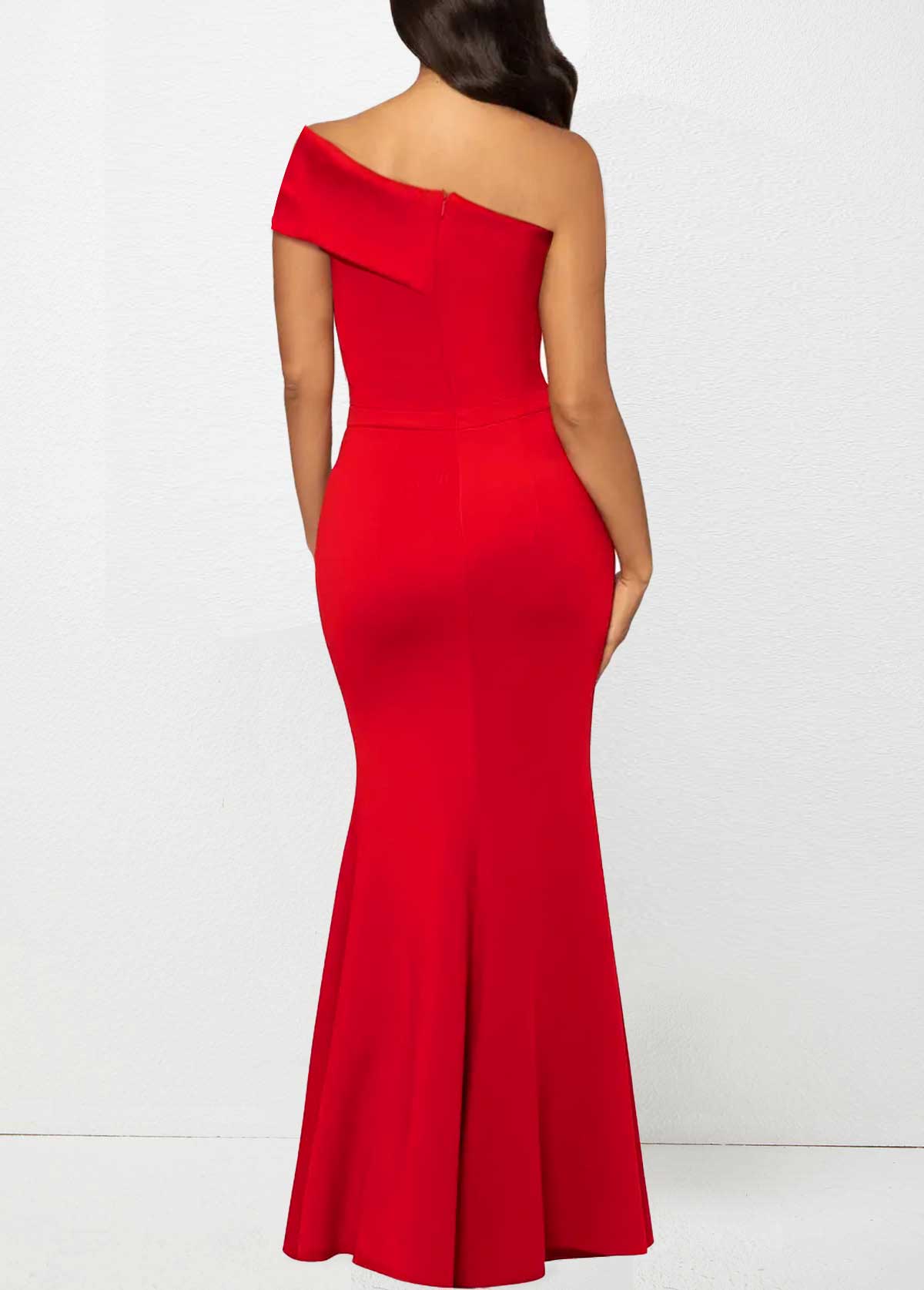 layered Red Off Shoulder Mermaid Dress