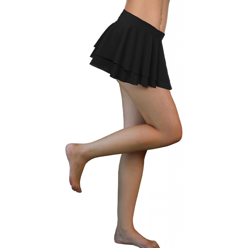 Women Sexy Pleated Mini Skirt Solid Ruffle Lingerie Skirts