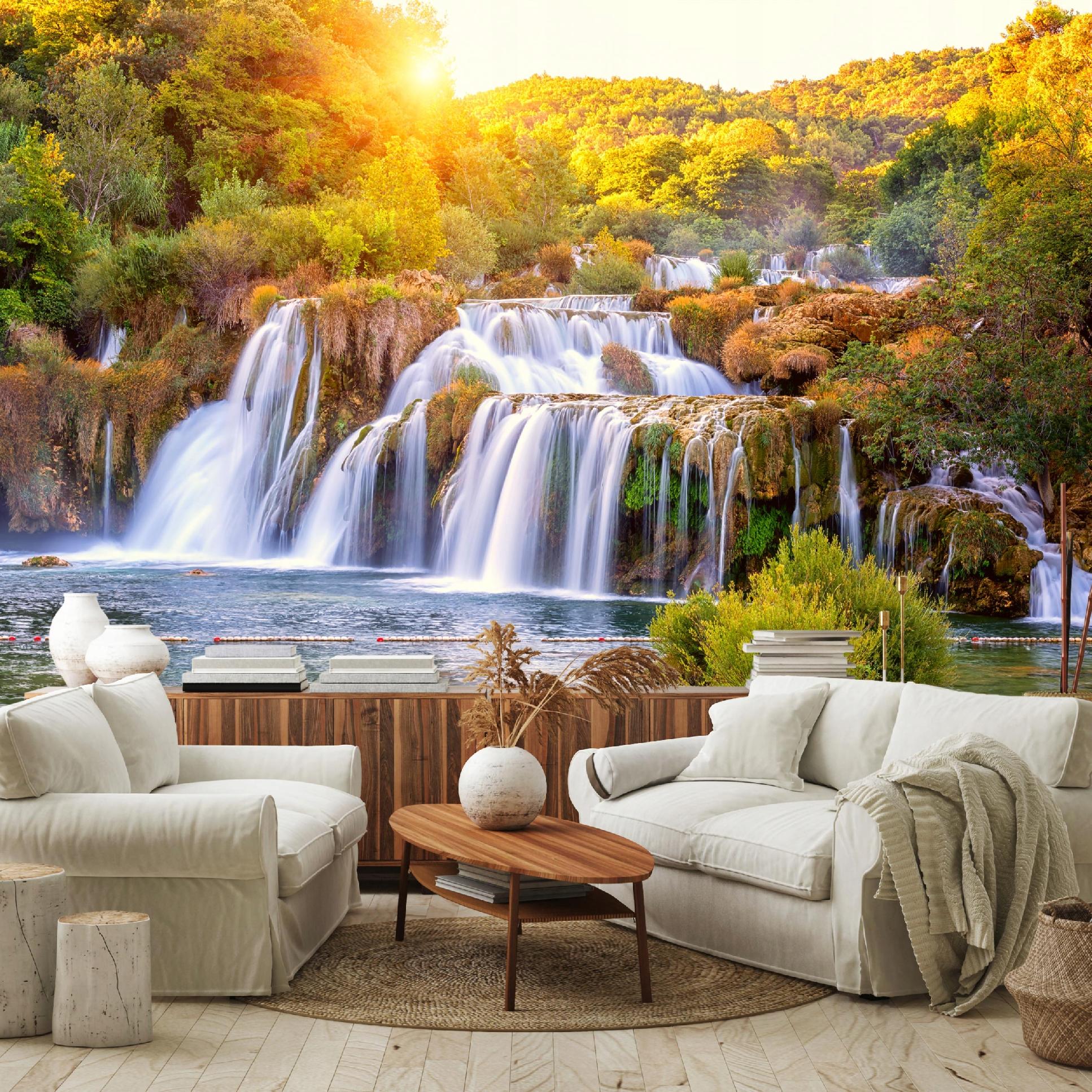 3D waterfall wall mural for the bedroom or living room, wallpaper 400x280