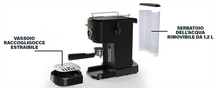 PRINCESS - MACCHINA CAFFE' ESPRESSO 3 IN 1-Nero / Acciaio-Plastica
