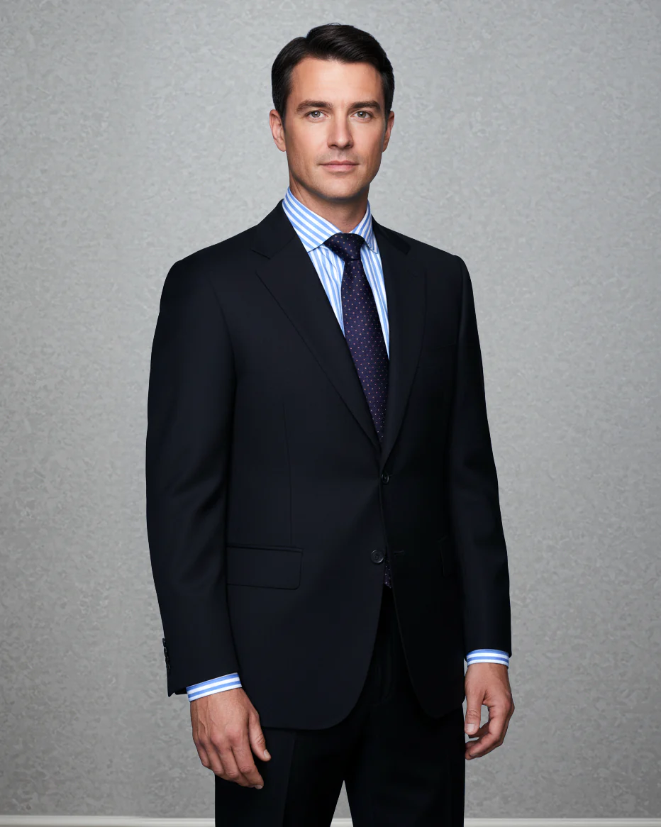 Washable Wool Suit: Black