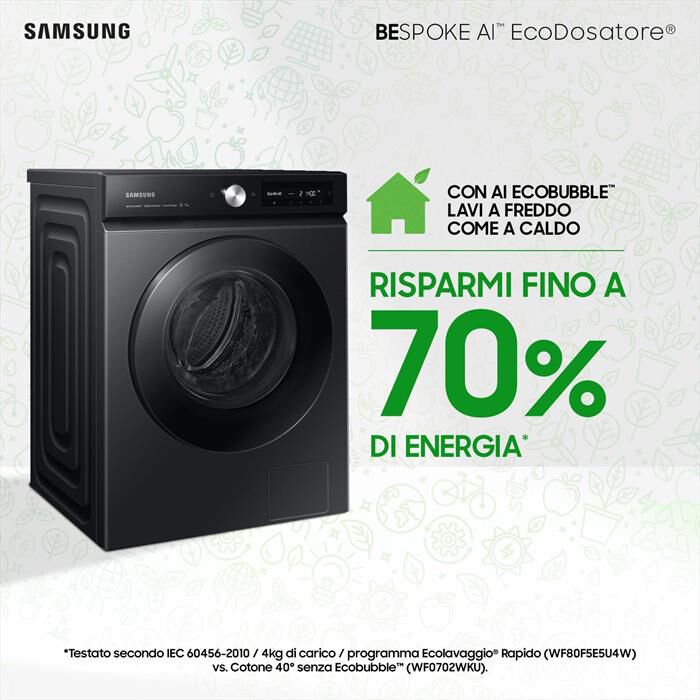 SAMSUNG - Lavatrice WW11DB7B94GBU3 11 Kg Classe A-NERO