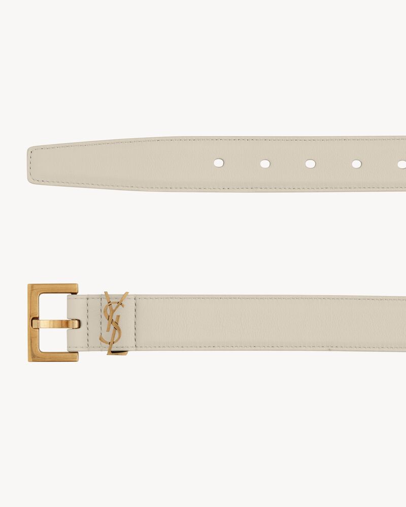 cassandre belt with square buckle in shiny box leather