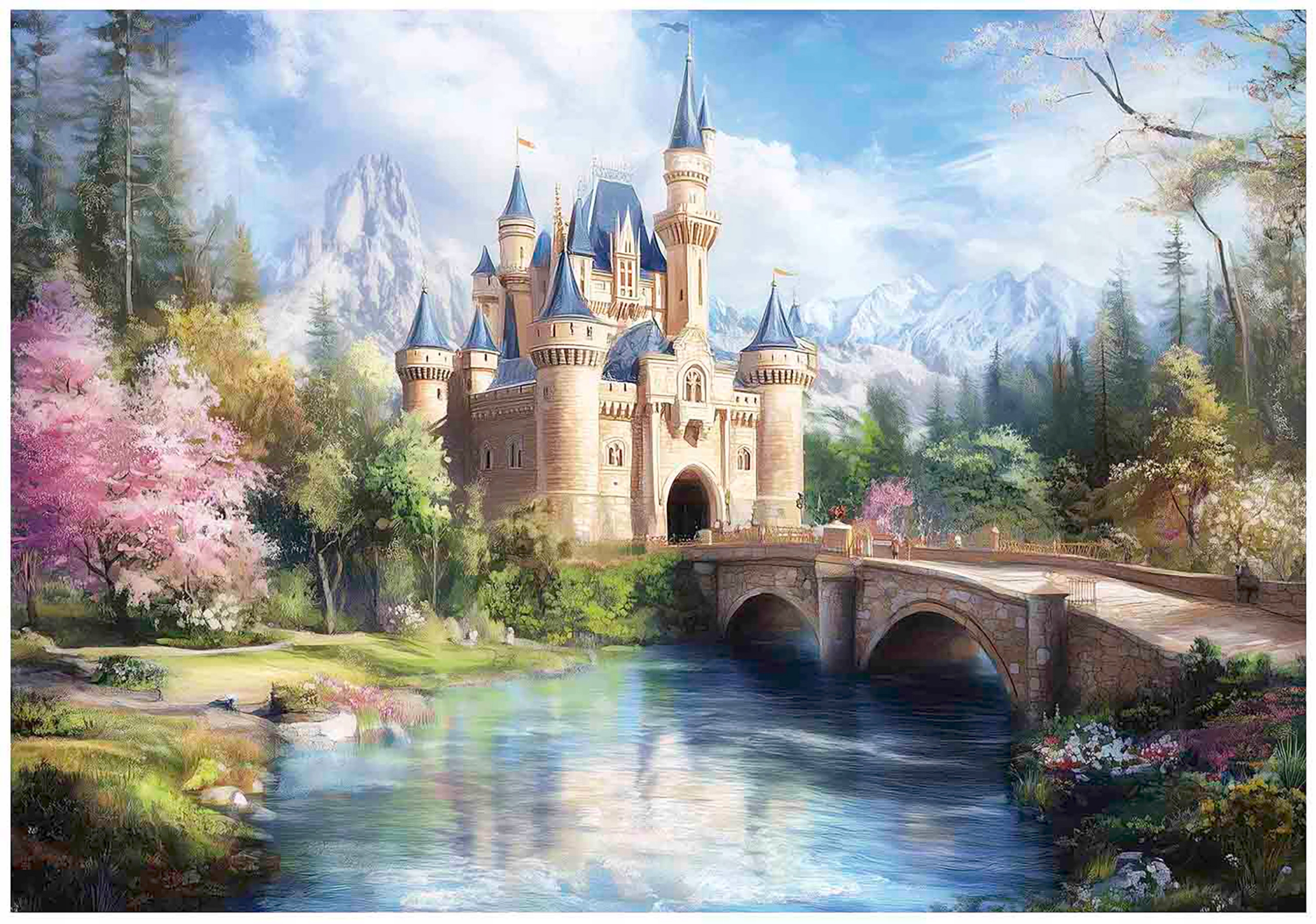 Photo wallpaper for girls, fairy-tale castle, wallpaper for a child's room,