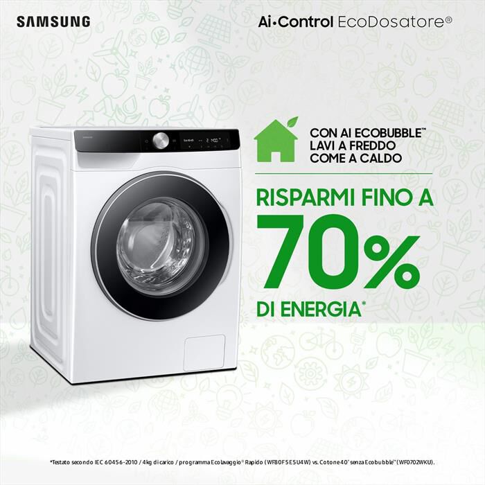 SAMSUNG - Lavatrice WW90DG6U85LKU3 9 Kg Classe A-bianco