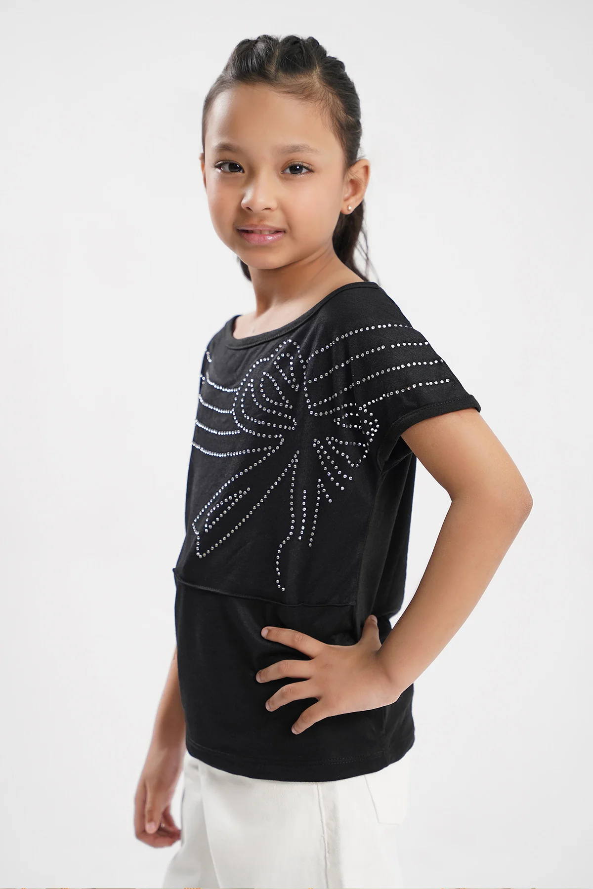 Rhinestone Bow Shirt - GKT714325