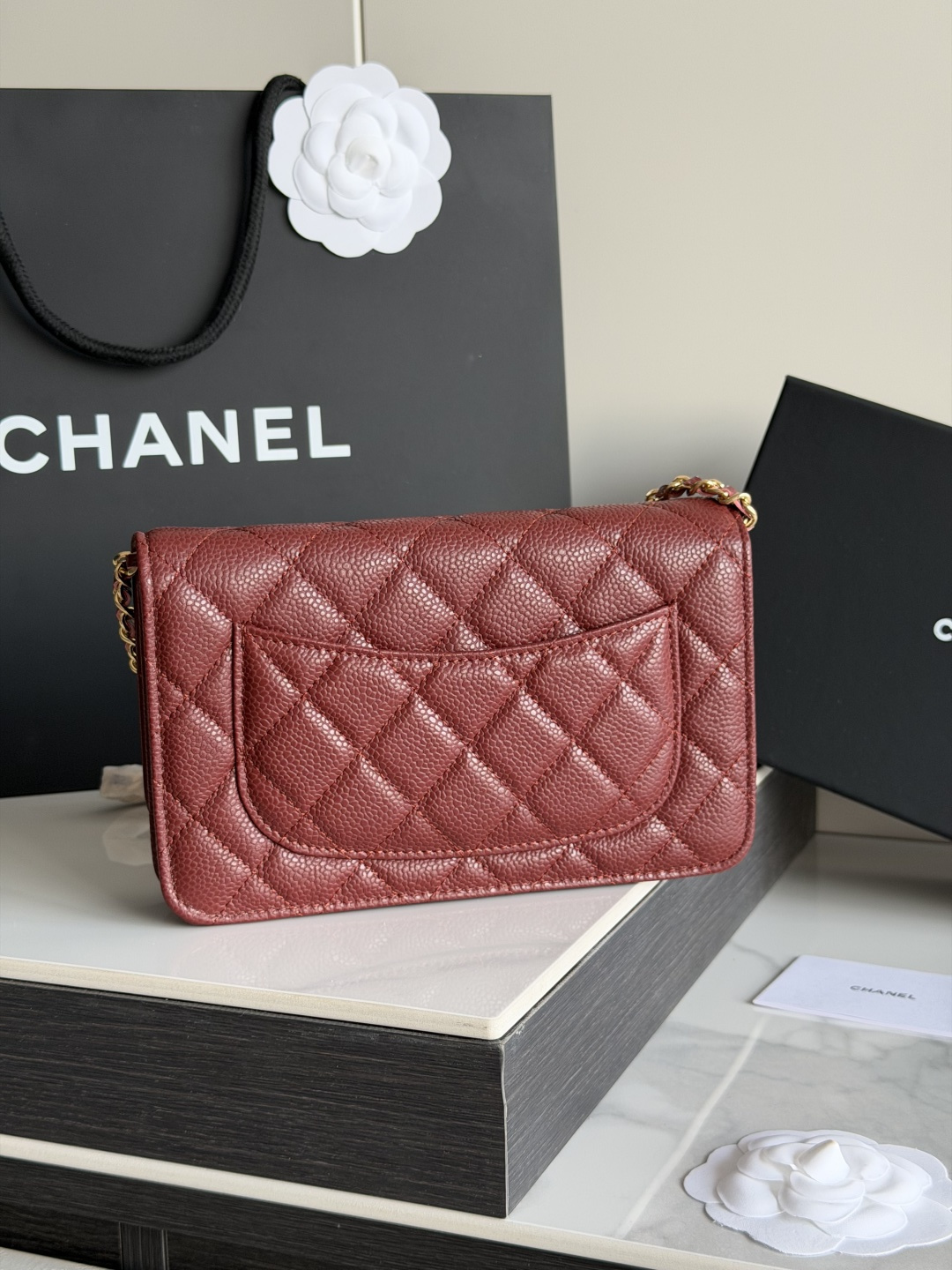 25C/26C Wallet On Chain（Burgundy） - Mocuir