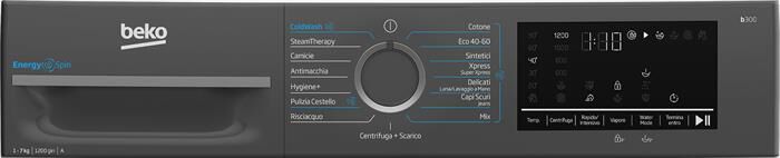 BEKO - Lavatrice EnergySpin 7Kg Classe A BMEUWSU4721A-Black White