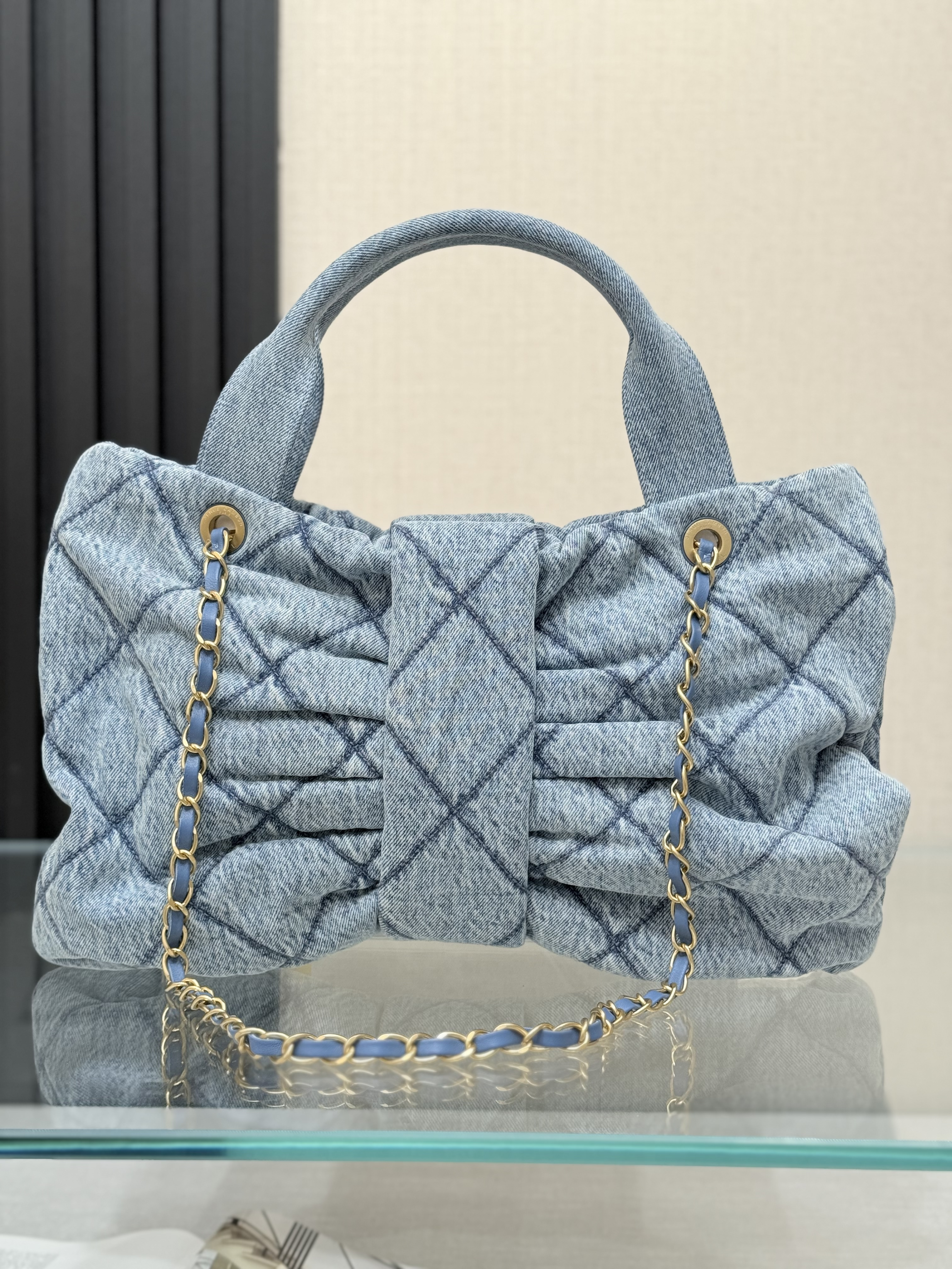 25K Bow Handle Bag（Denim） - Mocuir