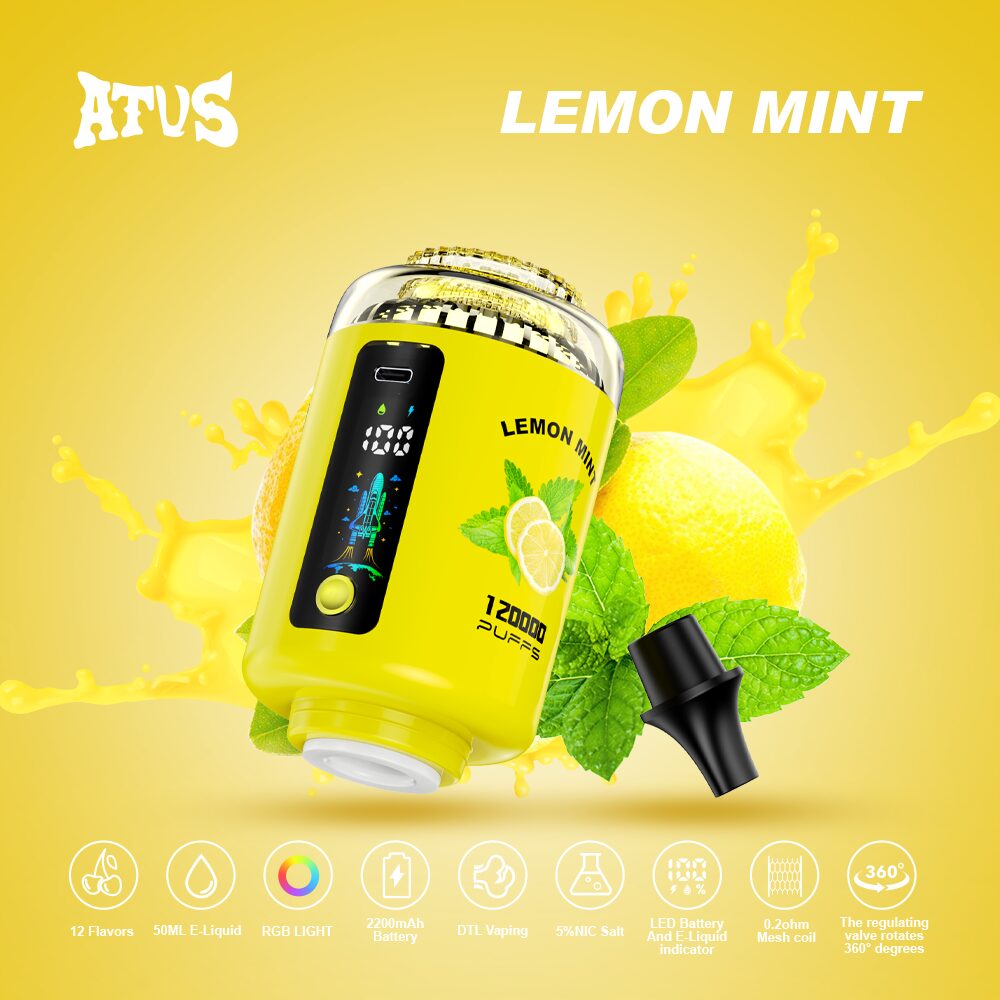 【New Arrive】ATVS 120000 120K Puffs Hookah Head LED Display DTL Disposable Vape