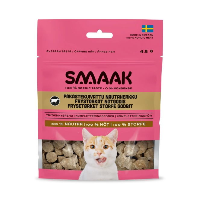 SMAAK Cat Frysetørkede Godbiter Storfe 45 g