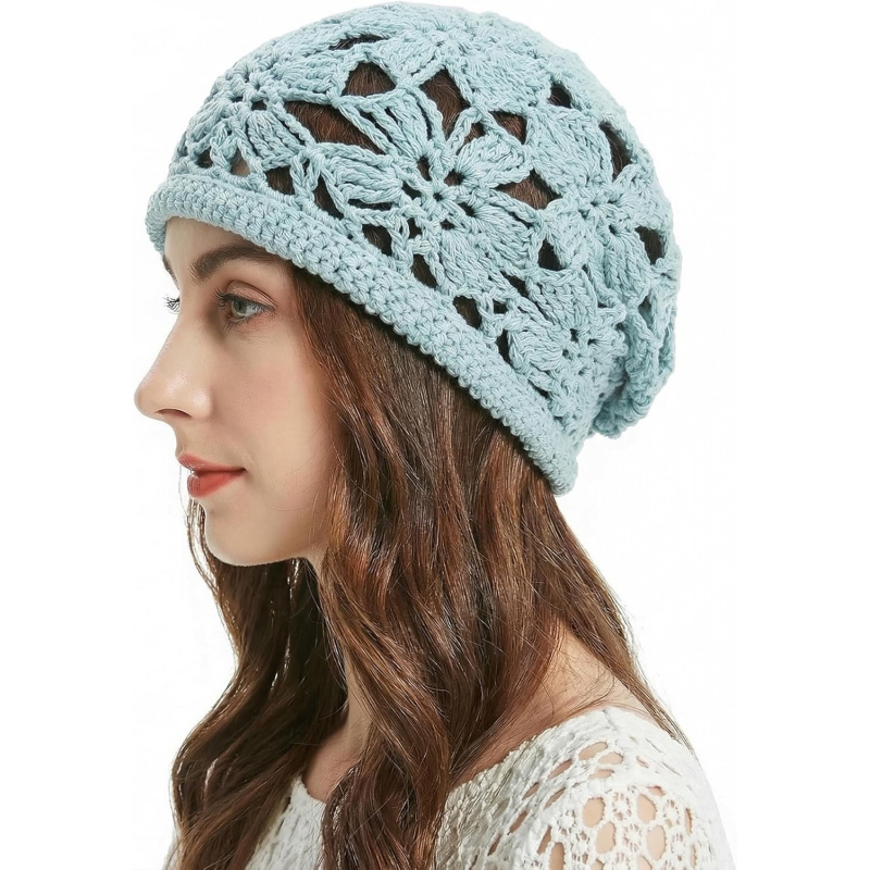 Women's Cotton Crochet Slouchy Beanie Hat