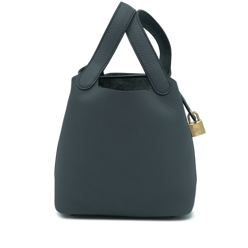 Gris Misty Clemence Picotin Lock 18 Permabrass Hardware