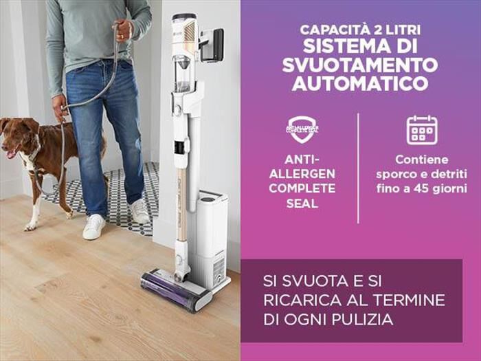 SHARK - ASPIRAPOLVERE SENZA FILO DETECT PRO AUTOSVUOTAMENT-bianco/rosa